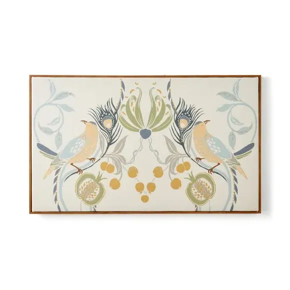 Framed Canvas with Embroidery - Natural