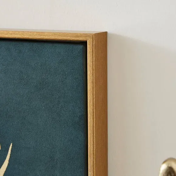 Framed Canvas with Embroidery - Navy, Velvet