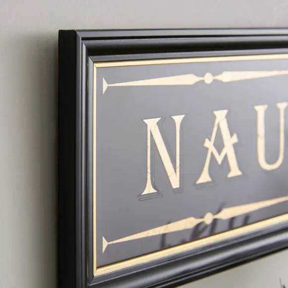 Framed Glass Wall Art Typography - Black, Glass