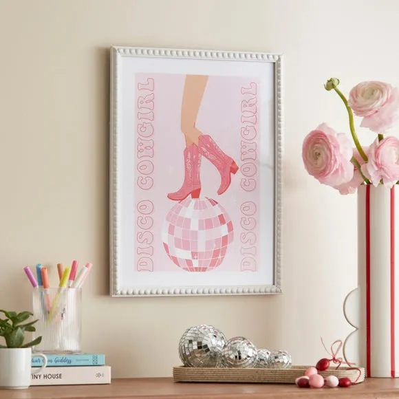 Framed Print Cowboy Boots Design - Pink image