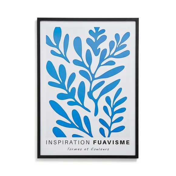 Framed Print Fauvisme Art - Blue, Botanical