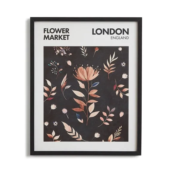 Framed Print Flower Market London - Black Frame