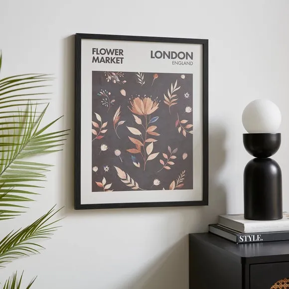 Framed Print Flower Market London - Black Frame image