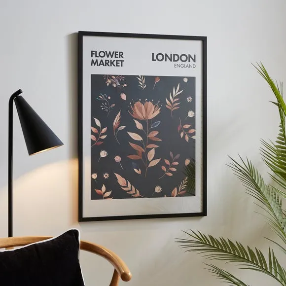 Framed Print Flower Market London - Black Frame