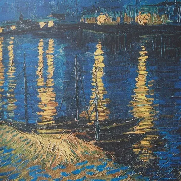 Framed Print Night at the Rhone - Black Frame