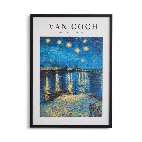 Framed Print Night at the Rhone - Black Frame