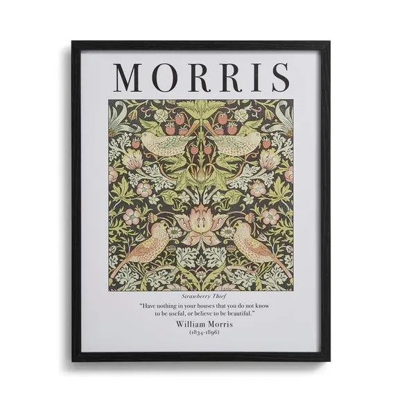 Framed Print Strawberry Thief - Black Frame