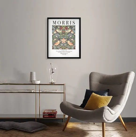 Framed Print Strawberry Thief - Black Frame image