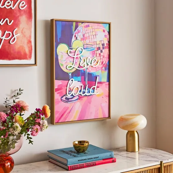 Framed Print with Neon Light - Multicolor