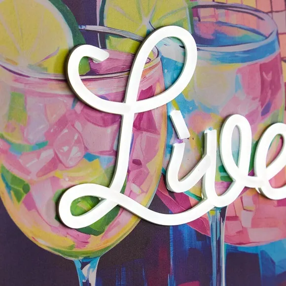 Framed Print with Neon Light - Multicolor