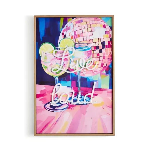 Framed Print with Neon Light - Multicolor
