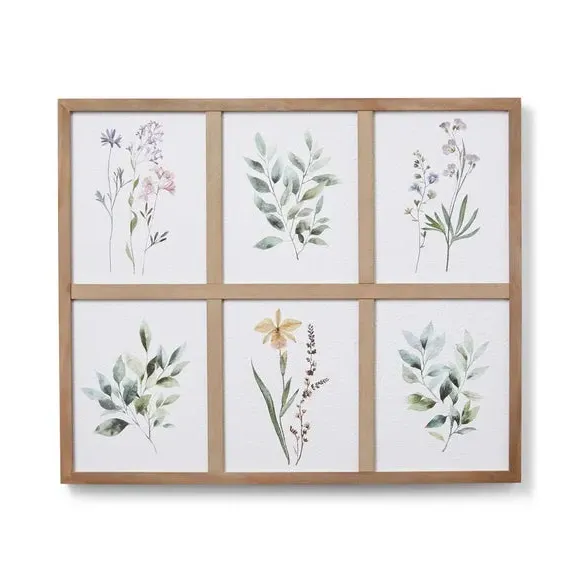 Framed Print with Tiled Effect - Multicolor, Wood