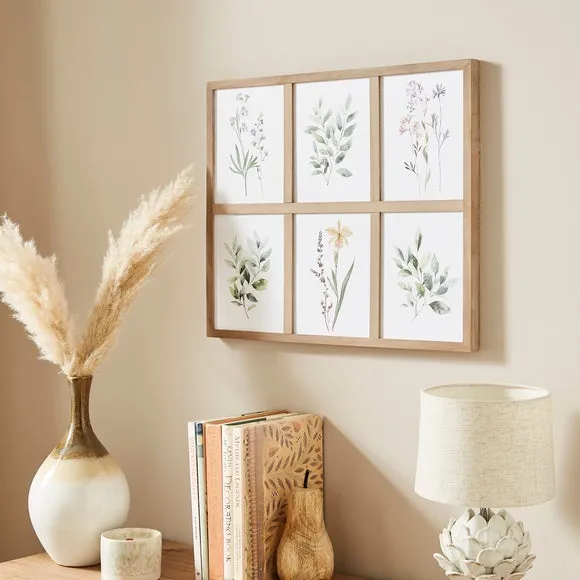 Framed Print with Tiled Effect - Multicolor, Wood image