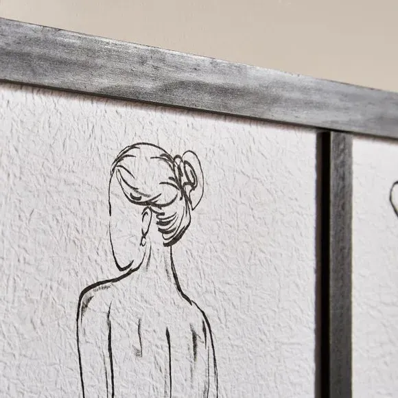 Framed Wall Art - Black/White, Textured Paper