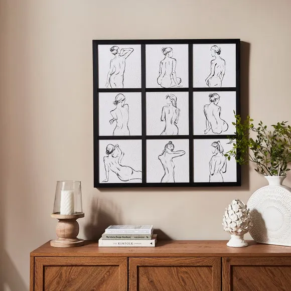 Framed Wall Art - Black/White, Textured Paper image