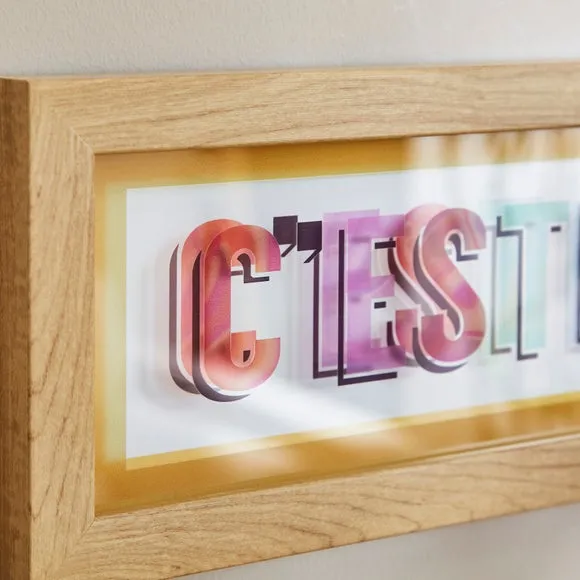 Framed Wall Art Typography - Multicolor, Wood