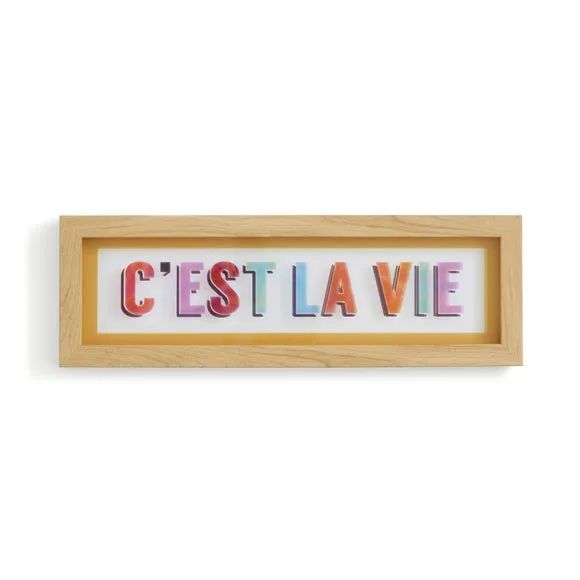 Framed Wall Art Typography - Multicolor, Wood
