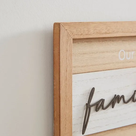 Framed Wall Art with Metal Lettering - Natural