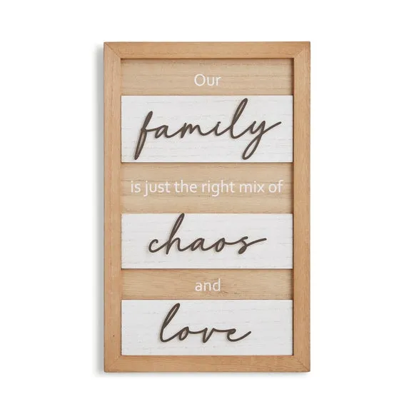 Framed Wall Art with Metal Lettering - Natural