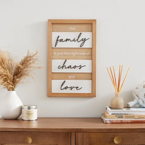 Framed Wall Art with Metal Lettering - Natural image