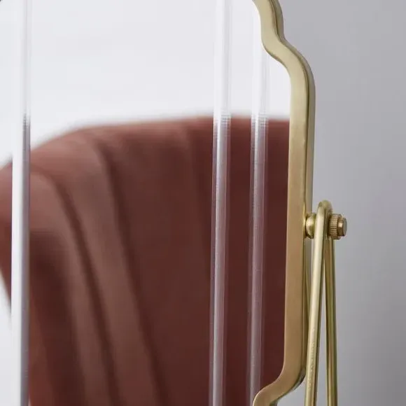 Free Standing Dressing Table Mirror - Gold, Metal