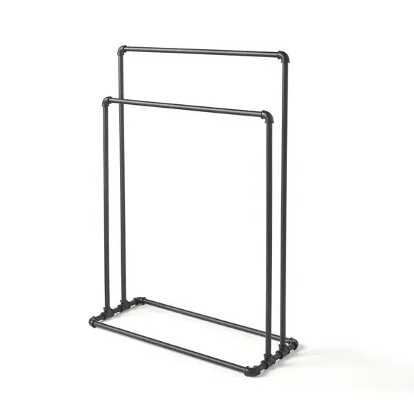 Free Standing Towel Rail - Black, Chrome