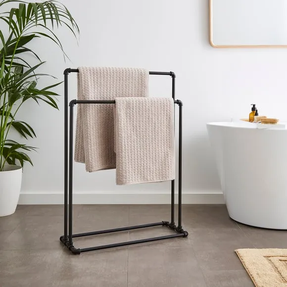 Free Standing Towel Rail - Black, Chrome image