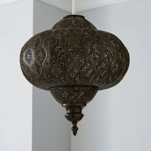 Fretwork Easy Fit Pendant Shade - Bronze, Metal