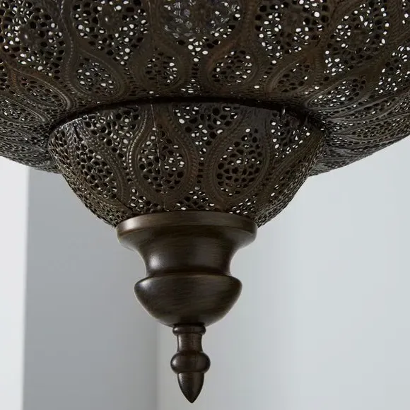 Fretwork Easy Fit Pendant Shade - Bronze, Metal