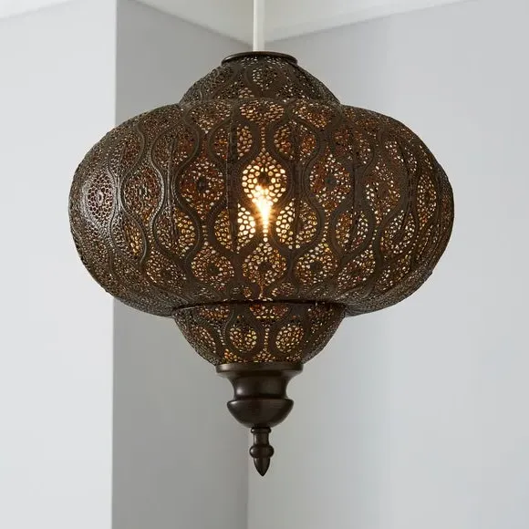 Fretwork Easy Fit Pendant Shade - Bronze, Metal image