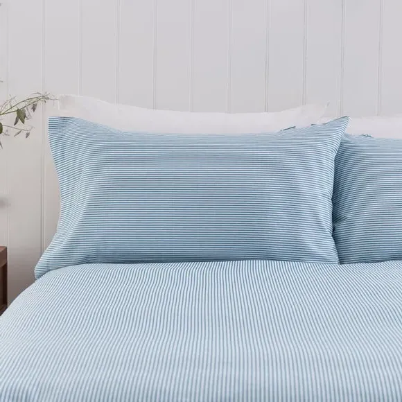Frill Duvet Cover Set - Blue, Polycotton