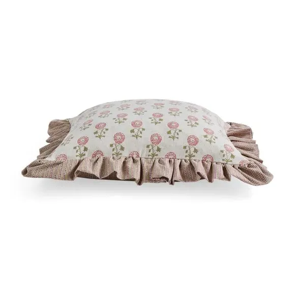 Frilled Cushion Cover - Multicolor, Cotton
