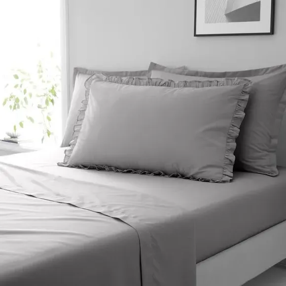 Frilled Pillowcase - Dove, Cotton image
