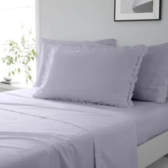 Frilled Pillowcase - Lavender, Cotton