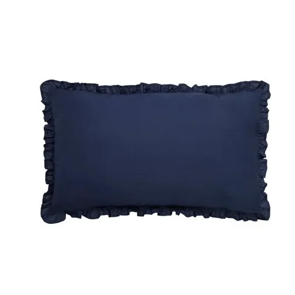 Frilled Pillowcase - Luxe Navy, Cotton