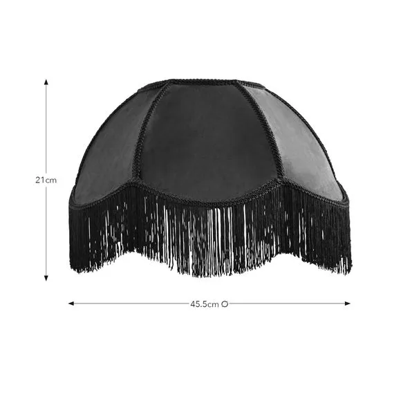 Fringed Lamp Shade - Aubergine, Velvet