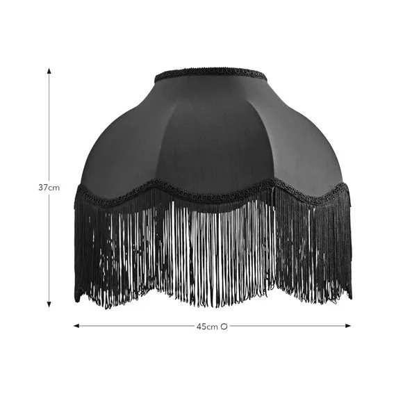 Fringed Lamp Shade with Braid - Twilight, Satin