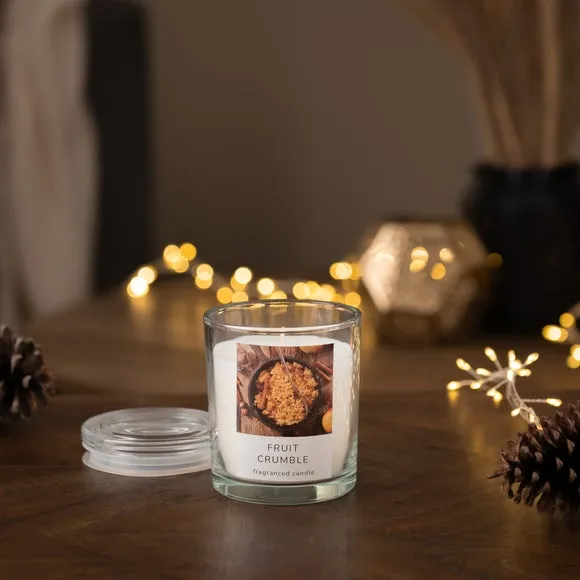 Fruit Crumble Scented Candle - Clear, Glass
