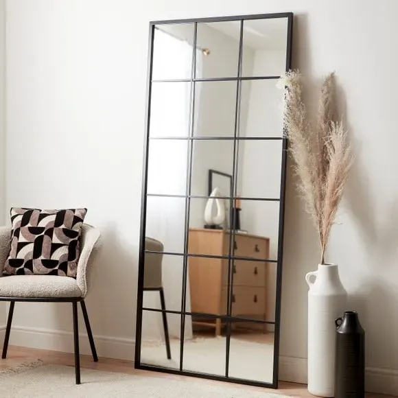 Full Length Leaner Mirror - Black, Metal