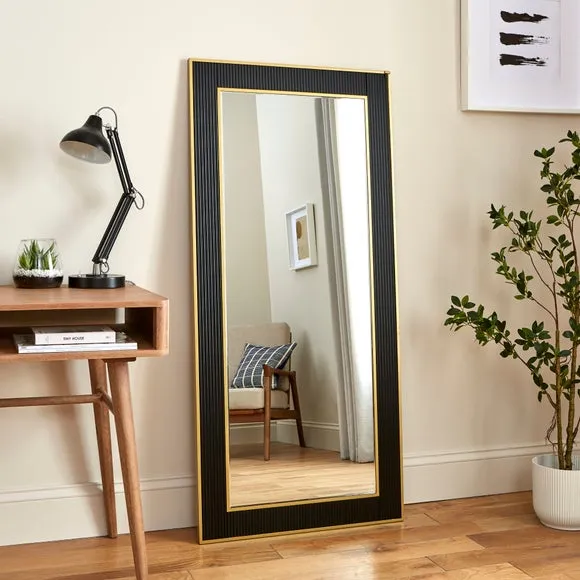 Full Length Leaner Mirror - Black image