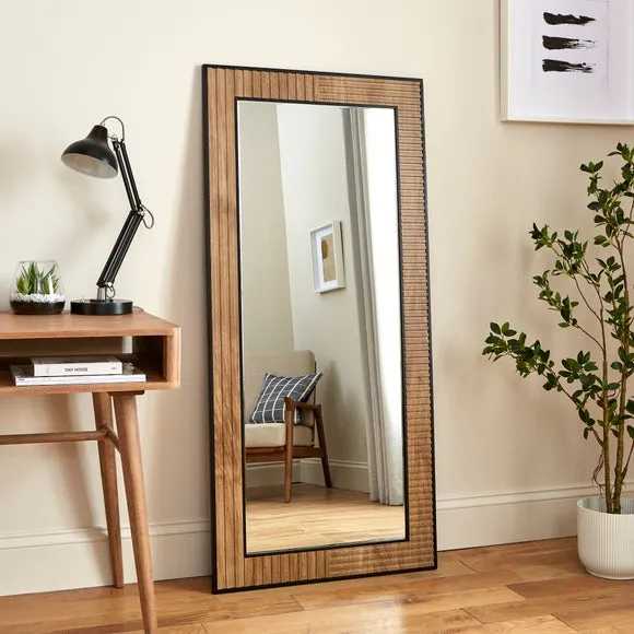 Full Length Leaner Mirror - Brown image
