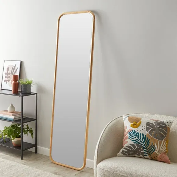 Full Length Leaner Mirror - Oak, Wood