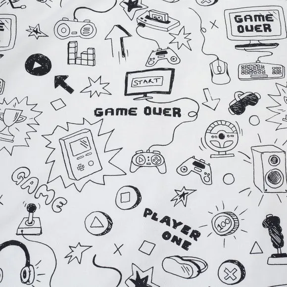 Game Over Duvet Cover Set - Black, Polycotton