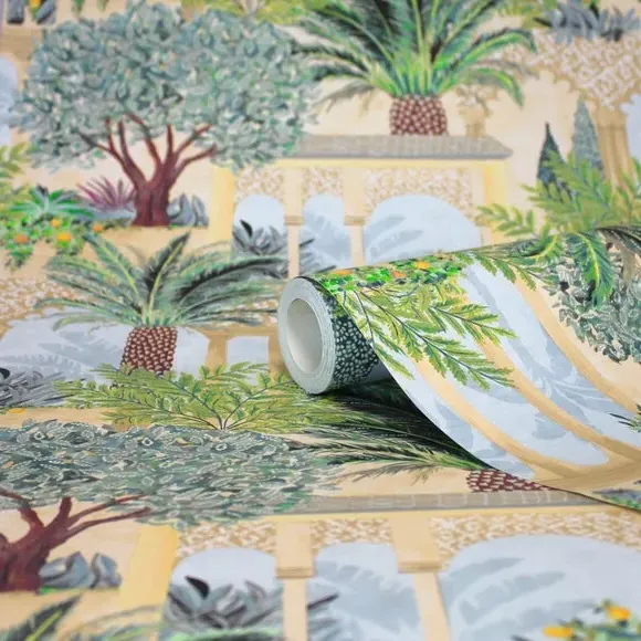 Garden Design Wallpaper - Green, Matte Finish