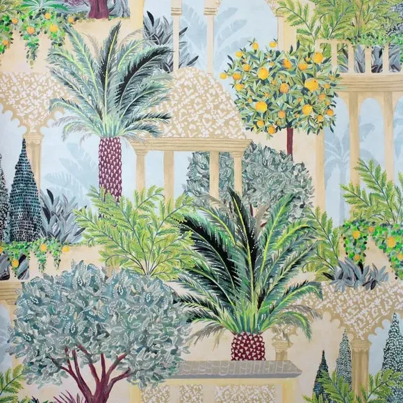 Garden Design Wallpaper - Green, Matte Finish