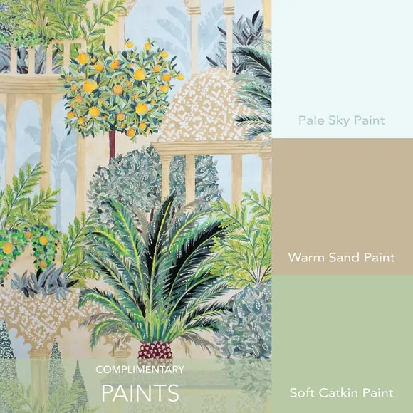 Garden Design Wallpaper - Green, Matte Finish