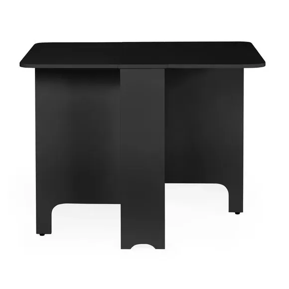 Gateleg Dining Set with 2 Chairs - Black, Wood