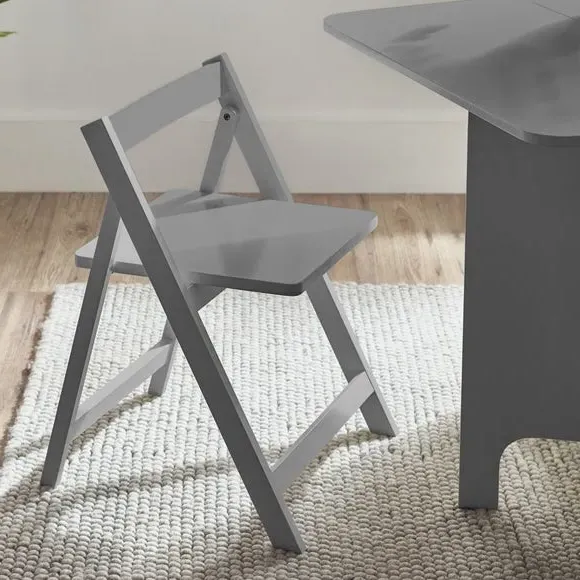 Gateleg Dining Set with 2 Chairs - Grey, Wood