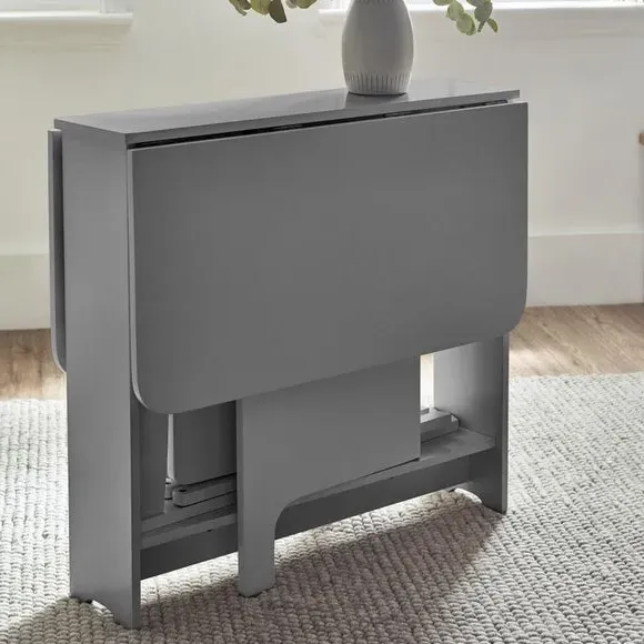 Gateleg Dining Set with 2 Chairs - Grey, Wood