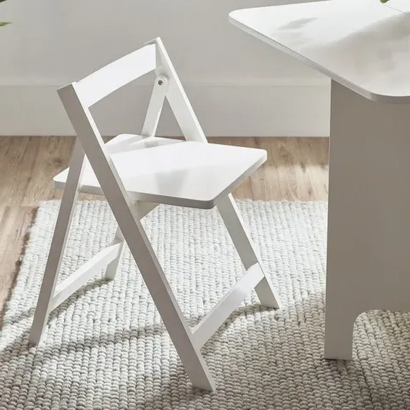 Gateleg Dining Set with 2 Chairs - White, Wood